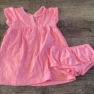 Pink polka dot dress